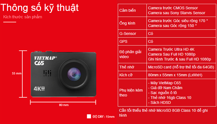 Camera Hành Trình VietMap C65 - Bảo hành chính hãng [Giá Rẻ Nhất VN]